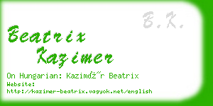 beatrix kazimer business card